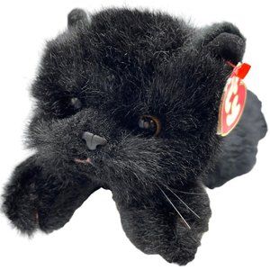 TY Vtg  NWT Licorice 1997 Black Persian Cat Collectible Kitten Plush Long Hair